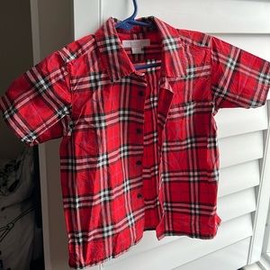 Red burberry shirt